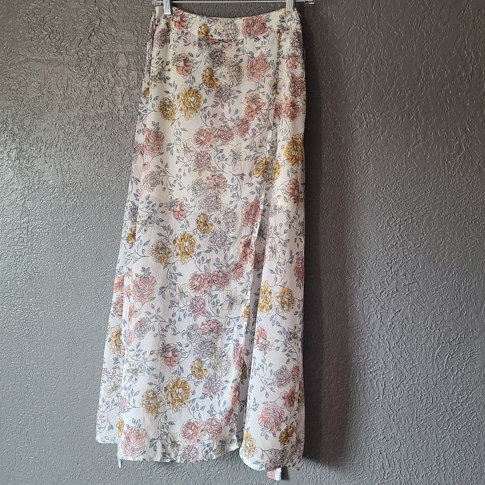 J.O.A. Floral Full Length Skirt